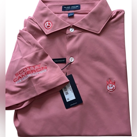 NWT SCOTTY CAMERON GALLERY Circle T Crown Crafted Hot Head Harry Polo L  Pink - Picture 1 of 3